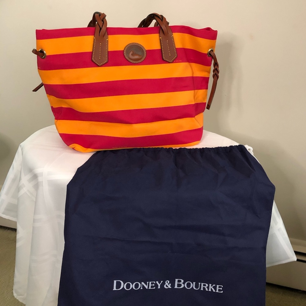 Orange & Pink Striped Shoulder Bag